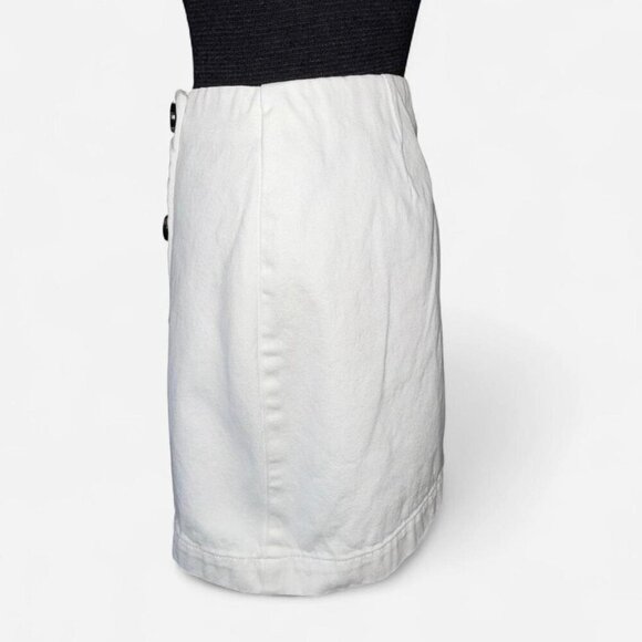 BDG White Denim Wrap Button Up Mini Skirt Size Small - Picture 3 of 7